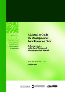 Methodology / Impact assessment / Logic model / Program evaluation / Nursing / Suicide prevention / Health promotion / Logic programming / Emergency management / Evaluation methods / Evaluation / Sociology