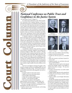 A Newsletter of the Judiciary of the State of Louisiana  Court Column Volume 2, No. 3