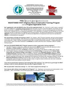 MnDOT/DEED Highway Heavy Construction Training Partnership State Program Administration Minnesota WorkForce Center 540 North Fairview Avenue Suite 100