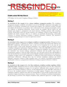 Exam Handbook 070 Appendix B, Compliance Rating Scale, February 10, 2011