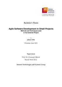 Bachelor’s Thesis  Agile Software Development in Small Projects Methods and Techniques used in the Sendinel Project