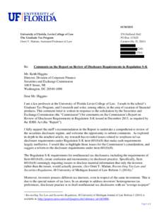 [removed]University of Florida, Levin College of Law The Graduate Tax Program Omri Y. Marian, Assistant Professor of Law  374 Holland Hall