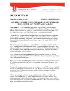 Microsoft Word - NAN news release mou nov[removed]FINAL FORMATTED