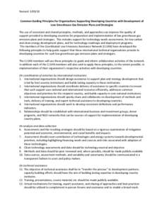 Revised    Common Guiding Principles for Organizations Supporting Developing Countries with Development of  Low Greenhouse Gas Emission Plans and Strategies    The use
