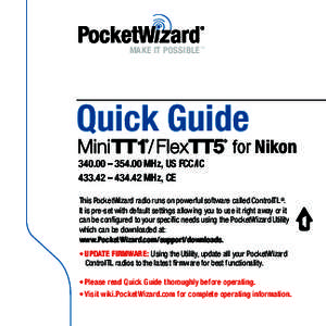 MAKE IT POSSIBLE™  Quick Guide for Nikon