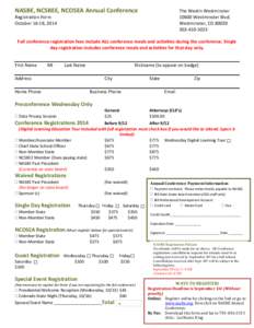 NASBE, NCSBEE, NCOSEA Annual Conference  The Westin Westminster[removed]Westminster Blvd. Westminster, CO[removed]5023