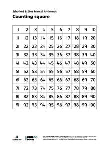 Schofield & Sims Mental Arithmetic  Counting square 1