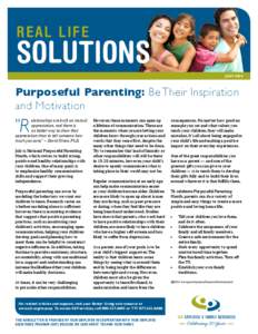 r ea l life  Solutions July[removed]Purposeful Parenting: Be Their Inspiration