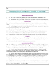 Page 1  Continental Shelf (Living Natural Resources) Amendment Act No. 182 of 1981 Short title, & commencement 1.