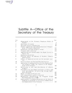 Subtitle A—Office of the Secretary of the Treasury Part 0 1