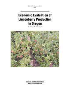 Economic Evaluation of Lingonberry Production in Oregon, EM[removed]Oregon State University Extension Service)