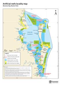 Moreton Bay Marine Park artificial reefs locality map