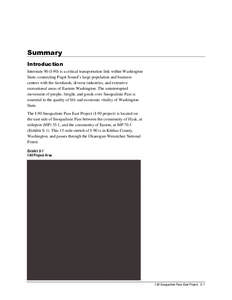 Summary Introduction Interstate 90 (I-90) is a critical transportation link within Washington State, connecting Puget Sound’s large population and business centers with the farmlands, diverse industries, and extensive 