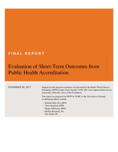 Evaluation of Short-Term Outcomes from Public Health Accreditation