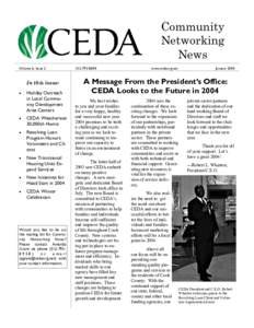 Community Networking News Volume 6, Issue 2  In this issue: