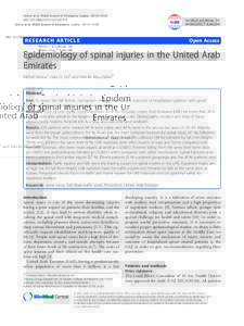 Traumatology / Medical emergencies / Spinal cord / Spinal cord injury / United Arab Emirates / Trauma center / Autonomic dysreflexia / Tetraplegia / Spondylolisthesis / Medicine / Emergency medicine / Neurotrauma