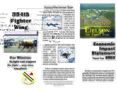 354th Fighter Wing / Eielson Air Force Base / 355th Fighter Squadron / 18th Aggressor Squadron / Alaska Air National Guard / 168th Air Refueling Wing / Myrtle Beach Air Force Base / 353d Combat Training Squadron / Alaska / United States Air Force / United States