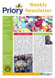 Weekly Newsletter 4th May 2012 Issue 25