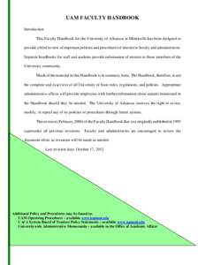 UAM FACULTY HANDBOOK   Introduction