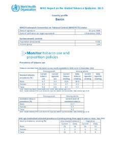 WHO Report on the Global Tobacco Epidemic, 2013 Country profile