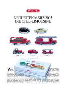 NEUHEITEN MARZ 2005 DIE OPEL-LIMOUSINEMB A-KlasseOpel Rekord A