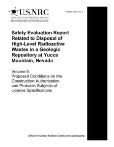 NUREG-1949, Vol. 5  Safety Evaluation Report Related to Disposal of High-Level Radioactive Wastes in a Geologic