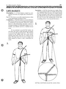 69  © 1996, Gerald L. Findley LIFE BASKET: Description ---- A body harness made by combining a bowline on a bight and a french bowline.