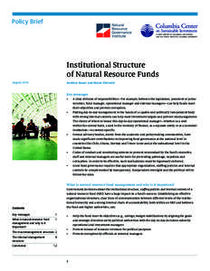 Policy Brief  Institutional Structure of Natural Resource Funds Andrew Bauer and Malan Rietveld