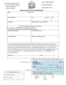 Phone # ([removed]Return the completed form to: San Antonio Water Company 139 N. Euclid Avenue Upland, Ca 91786