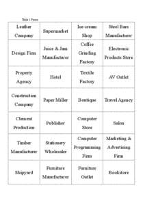 Table 1 Firms  Leather Company  Design Firm