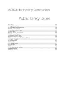 ACTION for Healthy Communities  Public Safety Issues Public Safety............................................................................................................................................... 127 F1 Nei