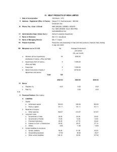 61. MEAT PRODUCTS OF INDIA LIMITED I