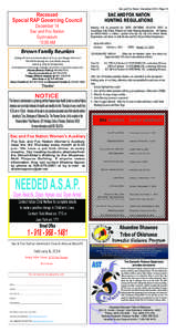 Sac and Fox News • December 2013 • Page 15  Recessed Special RAP Governing Council December 14 Sac and Fox Nation