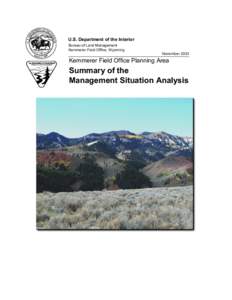 U.S. Department of the Interior Bureau of Land Management Kemmerer Field Office, Wyoming November 2003