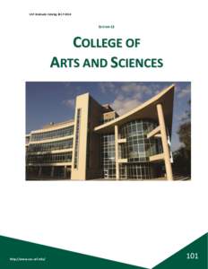 USF Graduate CatalogSECTION 12 COLLEGE OF ARTS AND SCIENCES