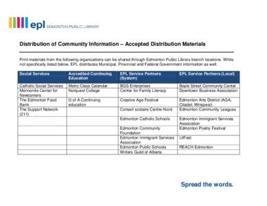 Distribution of Community Information