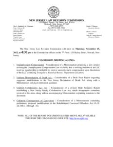 NEW JERSEY LAW REVISION COMMISSION Vito A. Gagliardi, Jr., Chairman Peter J. Barnes III Andrew O. Bunn Albert Burstein John J. Farmer, Jr.