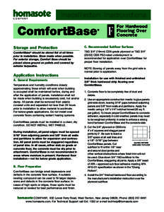 Installation Instructions  ComfortBase F ®  For Hardwood