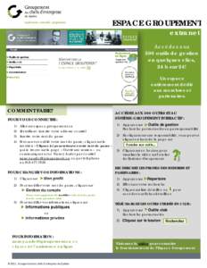 ESPACE GROUPEMENT extranet Accédez aux 500 outils de gestion en quelques clics,
