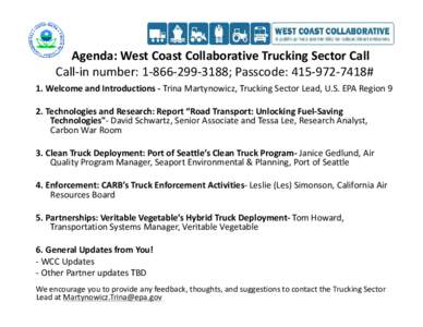 WCC Trucking Sector Webinar, Feb. 2013