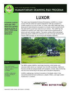 UNITED STATES DEPARTMENT OF DEFENSE  HUMANITARIAN DEMINING R&D PROGRAM LUXOR A remote control