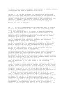 California Constitution, ARTICLE 21 REDISTRICTING OF SENATE, ASSEMBLY, CONGRESSIONAL AND BOARD OF EQUALIZATION DISTRICTS SECTION 1. In the year following the year in which the national census is taken under the direction