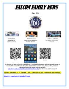 FALCON FAMILY NEWS July 2014 Get the latest happenings on USAFA Facebook