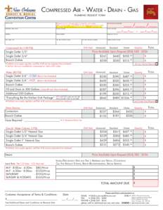 COMPRESSED AIR - WATER - DRAIN - GAS PLUMBING REQUEST FORM P AYMENT  SHOW NAME