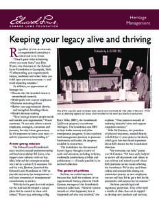 ®  Heritage Management  Keeping your legacy alive and thriving