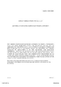 EXECUTION COPY  HORSLEY BRIDGE INTERNATIONAL V, L.P. AMENDED AND RESTATED LIMITED PARTNERSHIP AGREEMENT