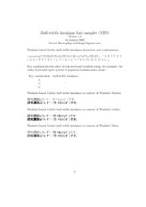 Half-width katakana font sampler (SJIS) Version[removed]January 2008 Gernot Hassenpﬂug ([removed])  Wadalab-based Gothic half-width katakana characters and combinations: