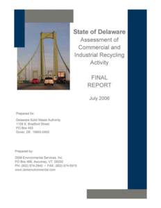 (This page left blank intentionally)  State of Delaware Assessment of Commercial and Industrial Recycling Activity Final Report  TABLE OF CONTENTS