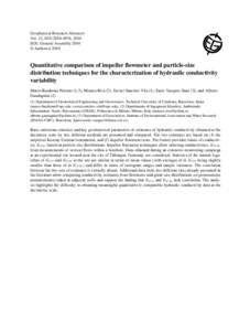 Geophysical Research Abstracts Vol. 12, EGU2010-4876, 2010 EGU General Assembly 2010 © Author(s[removed]Quantitative comparison of impeller flowmeter and particle-size