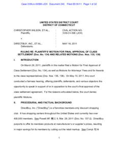 Case 3:09-cv[removed]JCH Document 243  Filed[removed]Page 1 of 32 UNITED STATES DISTRICT COURT DISTRICT OF CONNECTICUT